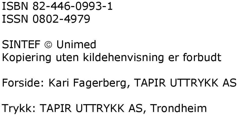 forbudt Forside: Kari Fagerberg, TAPIR