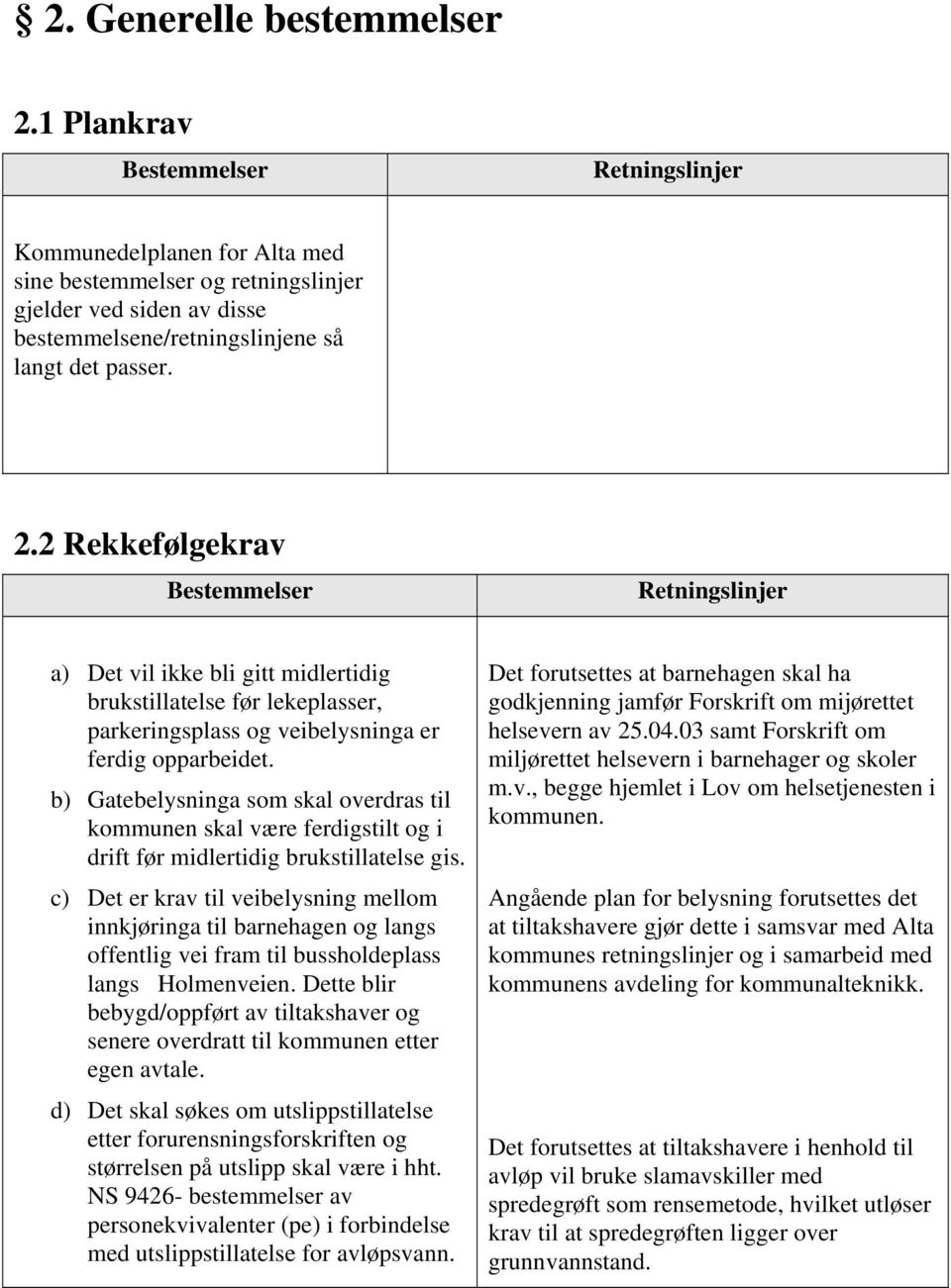 c) Det er krav til veibelysning mellom innkjøringa til barnehagen og langs offentlig vei fram til bussholdeplass langs Holmenveien.