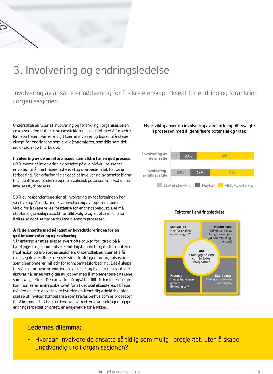 Vår erfaring tilsier at involvering bidrar til å skape aksept for endringene som skal gjennomføres, samtidig som det sikrer eierskap til arbeidet.