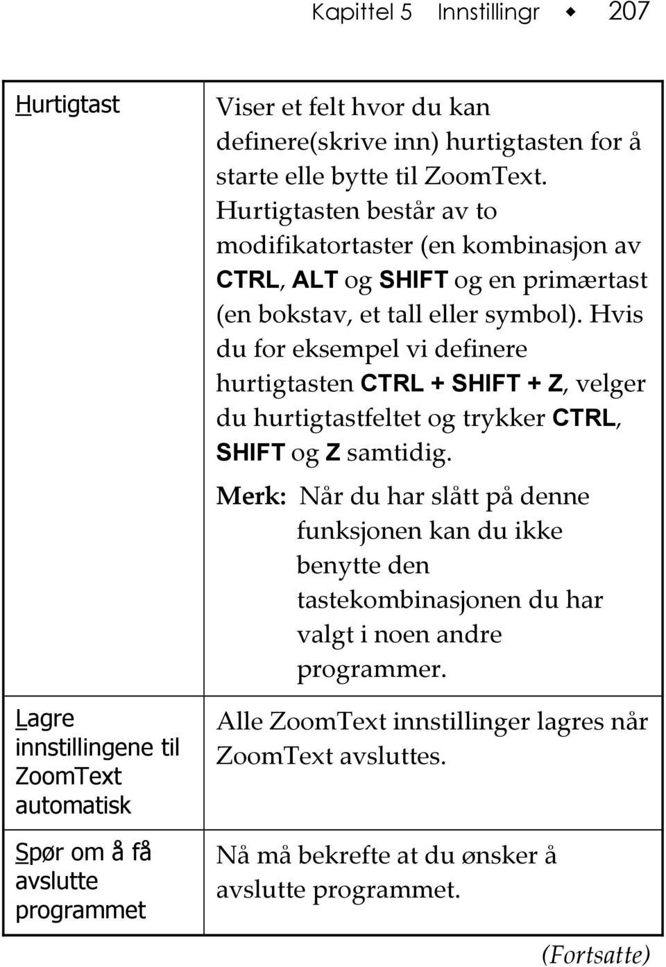 Hvis du for eksempel vi definere hurtigtasten CTRL + SHIFT + Z, velger du hurtigtastfeltet og trykker CTRL, SHIFT og Z samtidig.