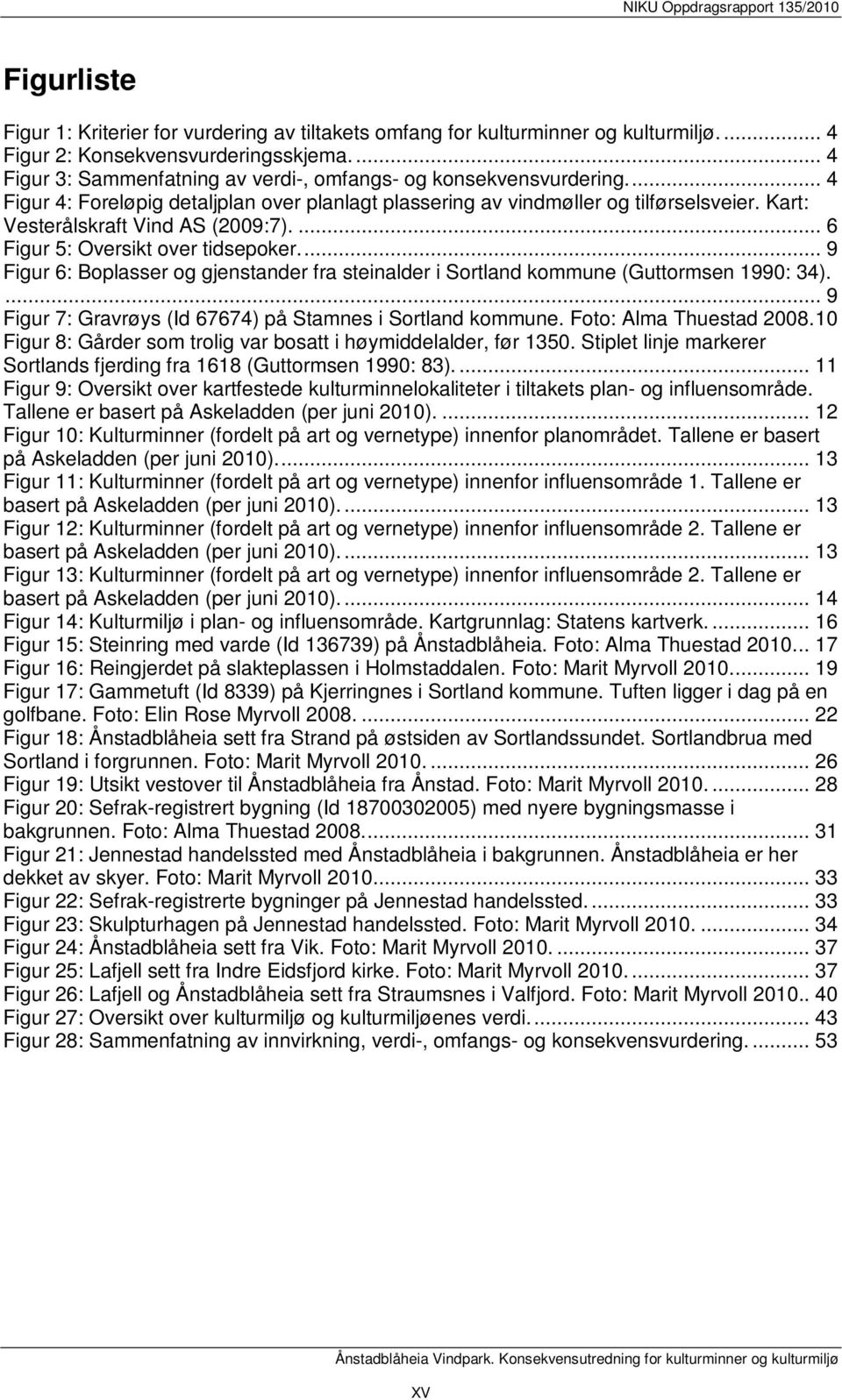 Kart: Vesterålskraft Vind AS (2009:7).... 6 Figur 5: Oversikt over tidsepoker... 9 Figur 6: Boplasser og gjenstander fra steinalder i Sortland kommune (Guttormsen 1990: 34).