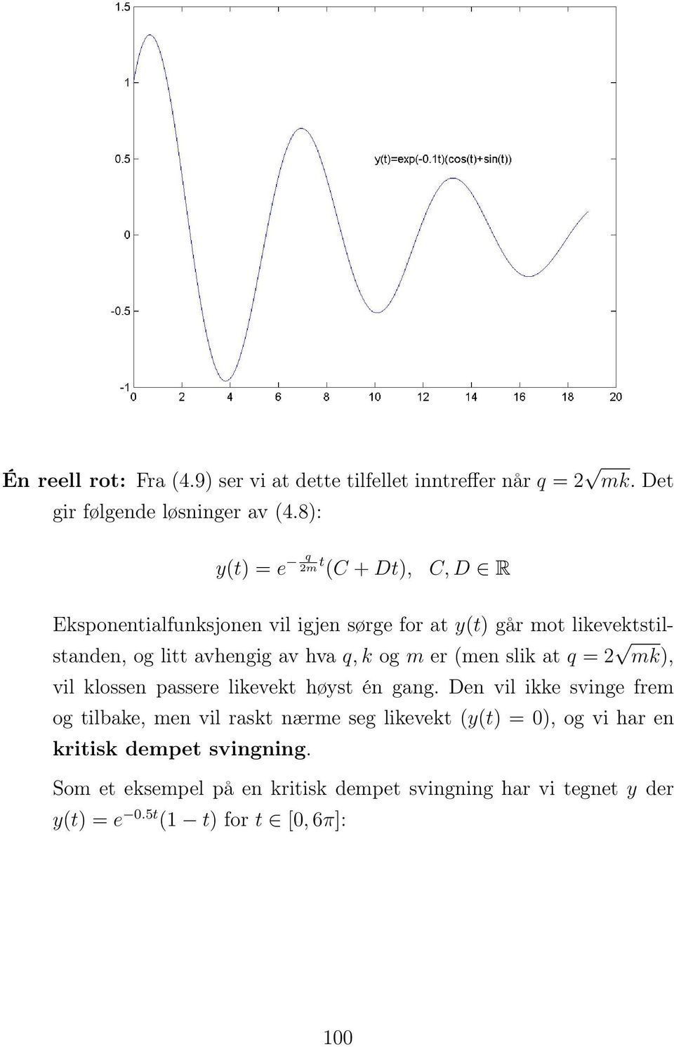 hva q, k og m er (men slik at q = 2 mk), vil klossen passere likevekt høyst én gang.