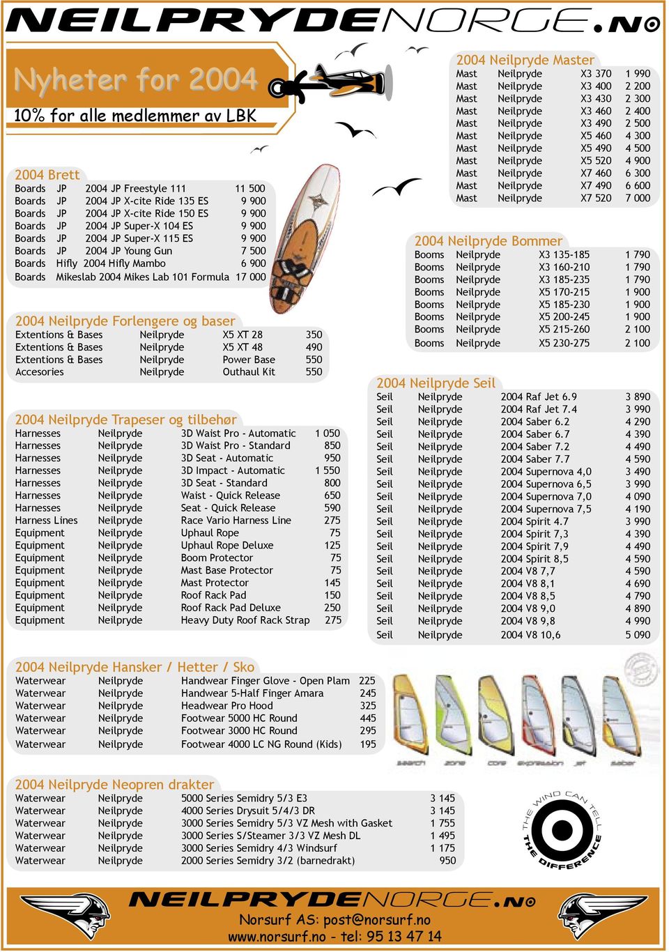 Forlengere og baser Extentions & Bases Neilpryde X5 XT 28 350 Extentions & Bases Neilpryde X5 XT 48 490 Extentions & Bases Neilpryde Power Base 550 Accesories Neilpryde Outhaul Kit 550 2004 Neilpryde