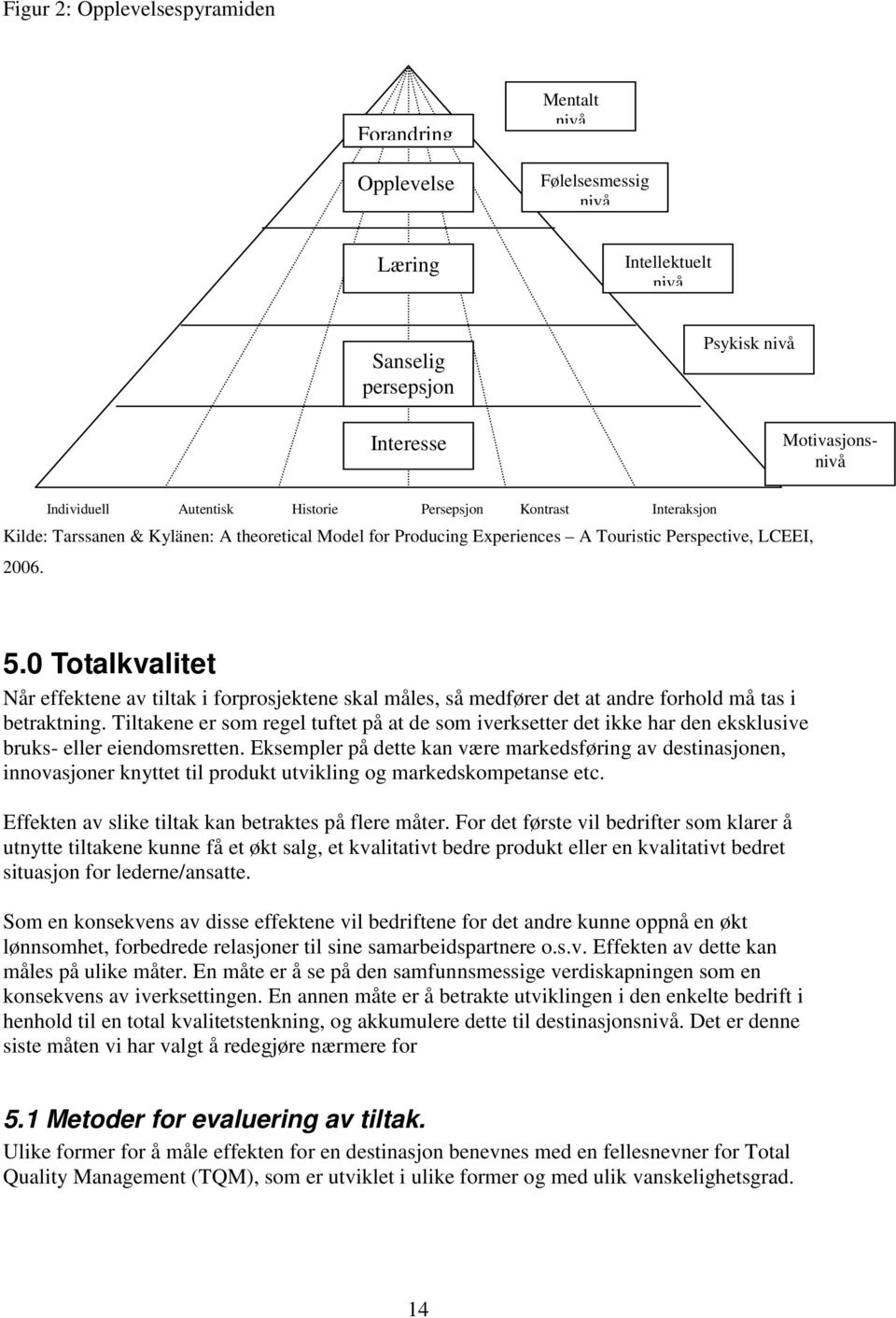 0 Totalkvalitet Når effektene av tiltak i forprosjektene skal måles, så medfører det at andre forhold må tas i betraktning.