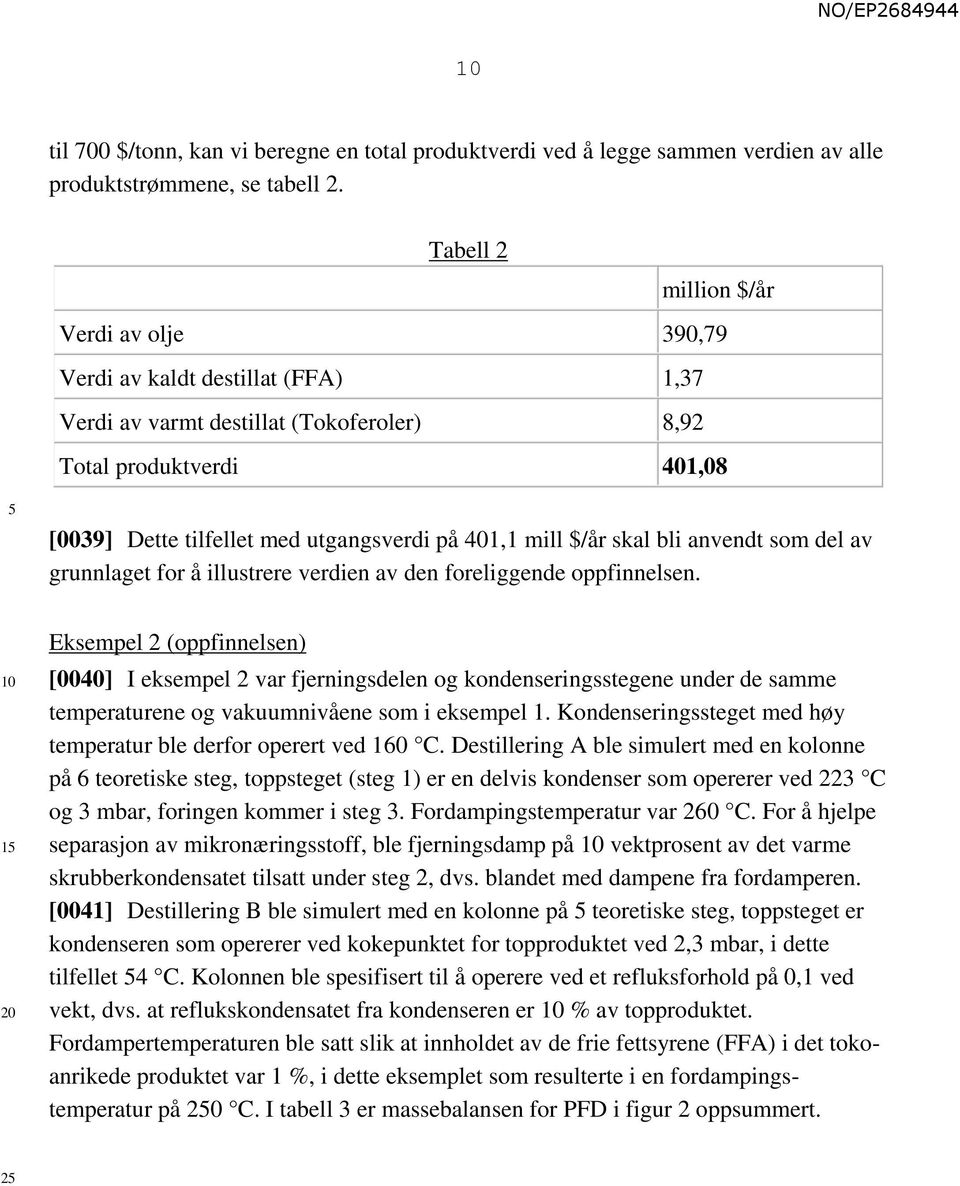 mill $/år skal bli anvendt som del av grunnlaget for å illustrere verdien av den foreliggende oppfinnelsen.