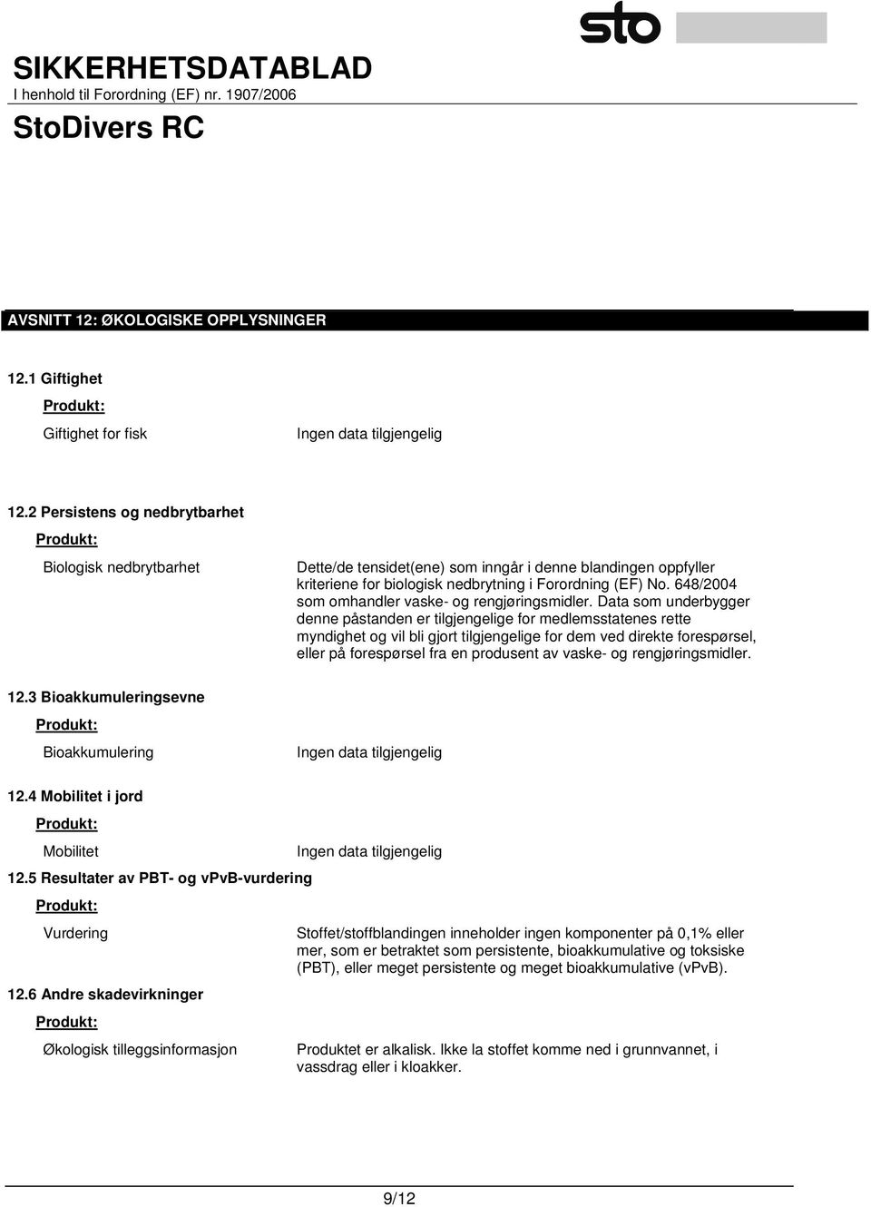 648/2004 som omhandler vaske- og rengjøringsmidler.