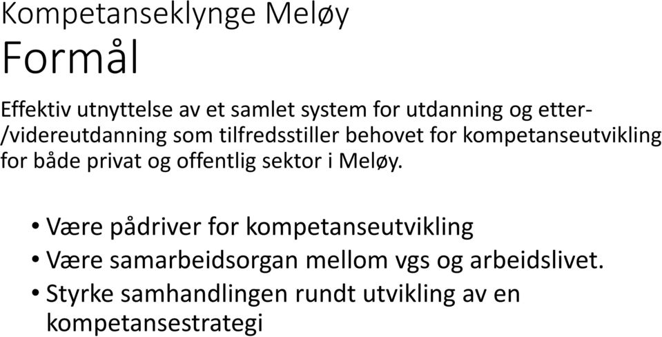 privat og offentlig sektor i Meløy.