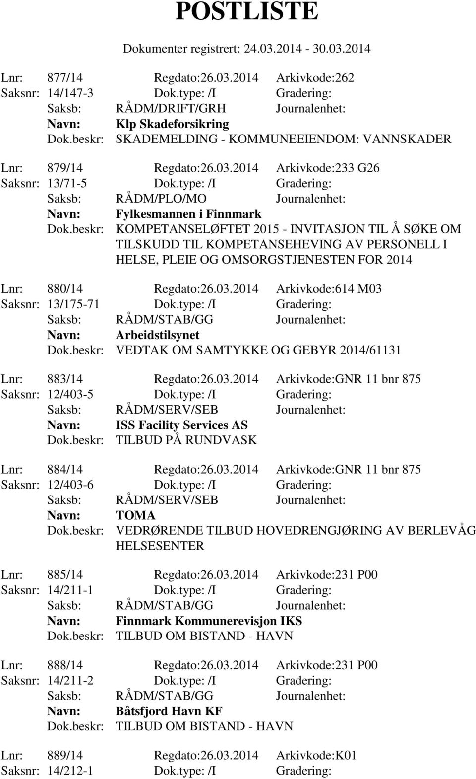 beskr: KOMPETANSELØFTET 2015 - INVITASJON TIL Å SØKE OM TILSKUDD TIL KOMPETANSEHEVING AV PERSONELL I HELSE, PLEIE OG OMSORGSTJENESTEN FOR 2014 Lnr: 880/14 Regdato:26.03.