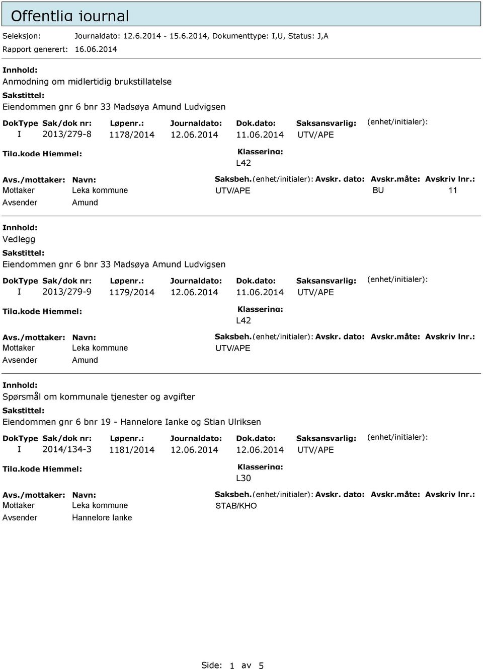 L42 B 11 Amund nnhold: Vedlegg Eiendommen gnr 6 bnr 33 Madsøya Amund Ludvigsen 2013/279-9 1179/2014 L42 Amund nnhold: