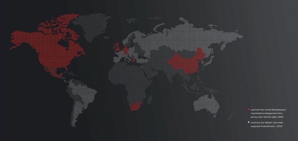 eller teknikk siden 2005 Land som har