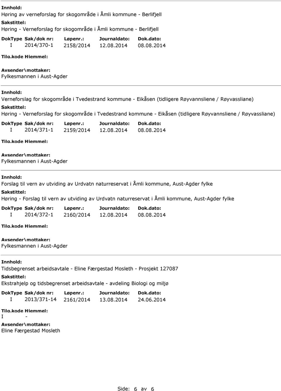 Eikåsen (tidligere Røyvannsliene / Røyvassliane) 2014/371-1 2159/2014 08.