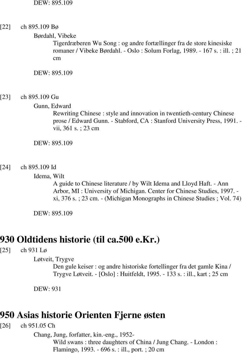 - vii, 361 s. ; 23 cm DEW: 895.109 [24] ch 895.109 Id Idema, Wilt A guide to Chinese literature / by Wilt Idema and Lloyd Haft. - Ann Arbor, MI : University of Michigan.
