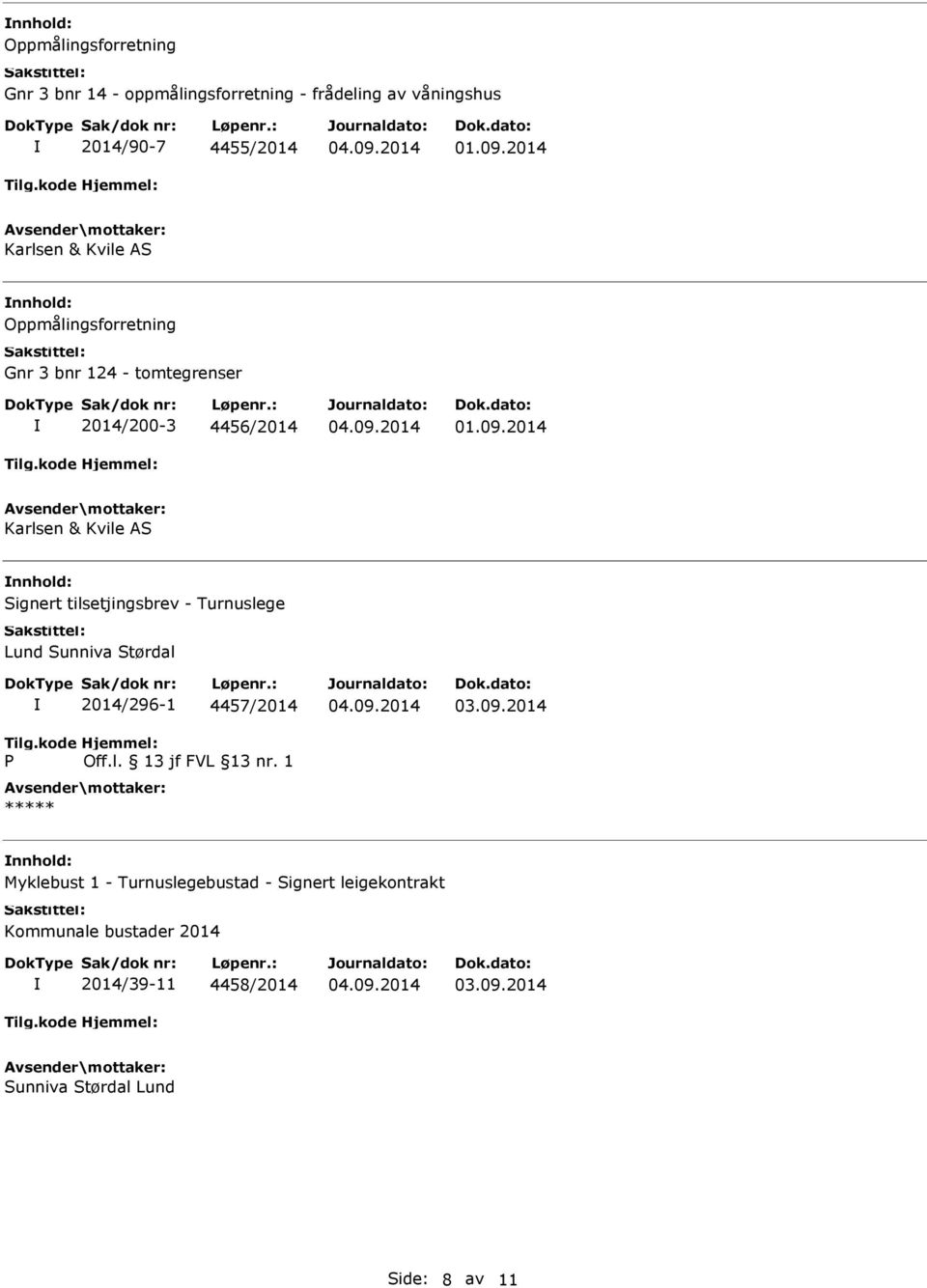 tilsetjingsbrev - Turnuslege Lund Sunniva Størdal P 2014/296-1 4457/2014 Off.l. 13 jf FVL 13 nr.