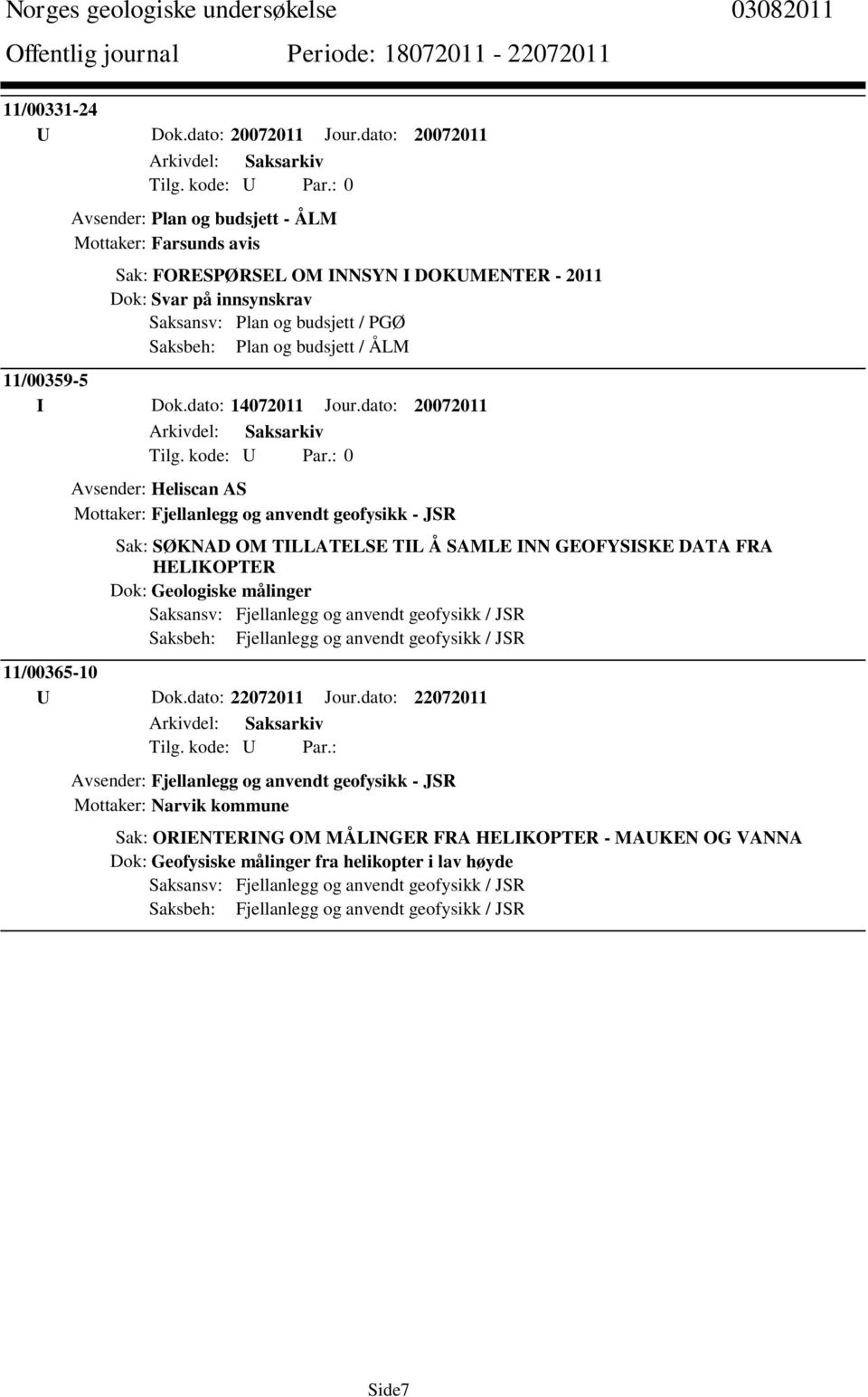 budsjett / PGØ Saksbeh: Plan og budsjett / ÅLM 11/00359-5 I Dok.dato: 14072011 Jour.