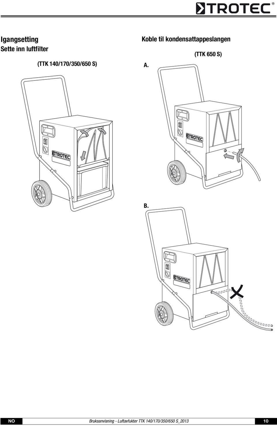 Koble til kondensattappeslangen (TTK 650