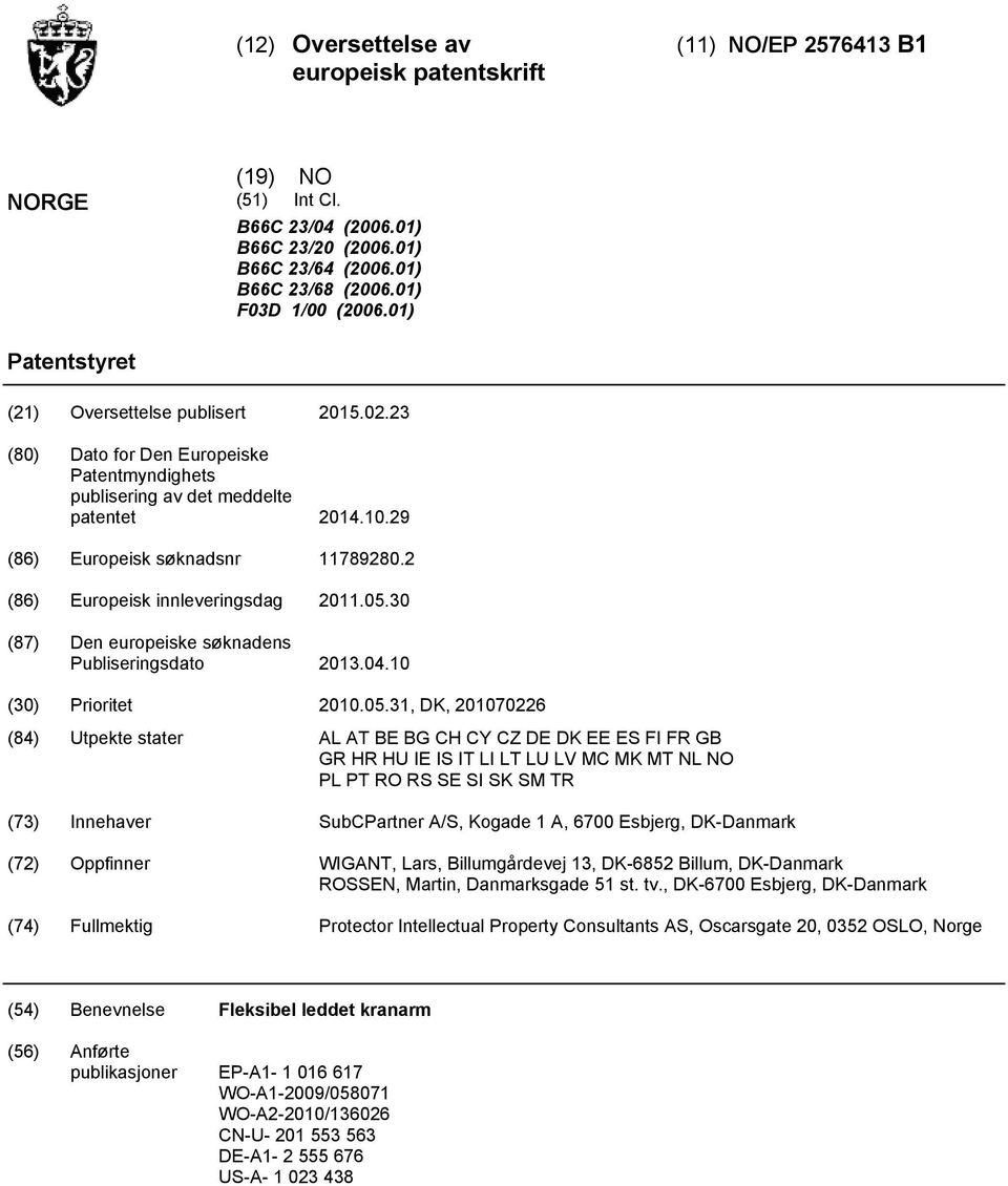 2 (86) Europeisk innleveringsdag 11.0.