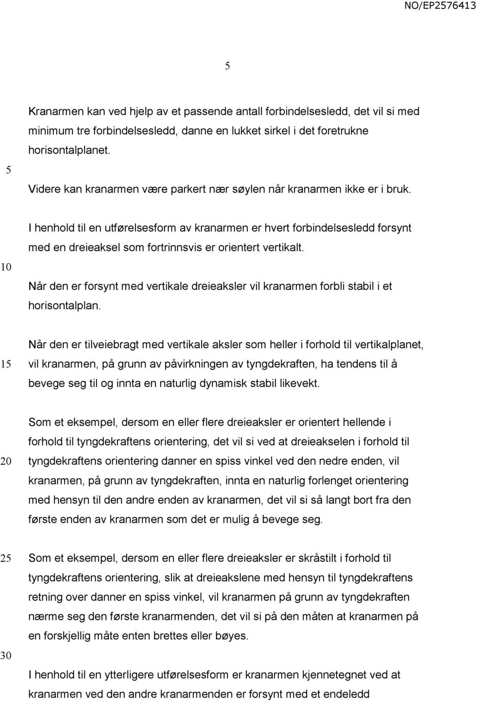 I henhold til en utførelsesform av kranarmen er hvert forbindelsesledd forsynt med en dreieaksel som fortrinnsvis er orientert vertikalt.