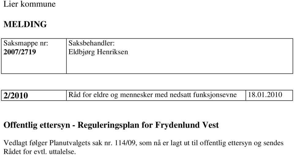 Råd for eldre og mennesker med nedsatt funksjonsevne 18.01.