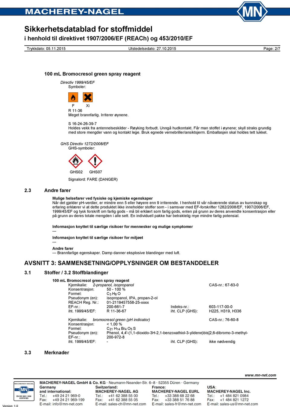 GHS Directiv 1272/2008/EF GHS-symboler: 2.