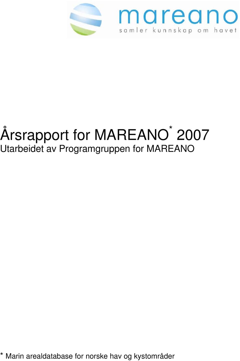 for MAREANO * Marin