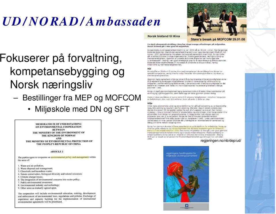 Norsk næringsliv Bestillinger fra MEP og MOFCOM