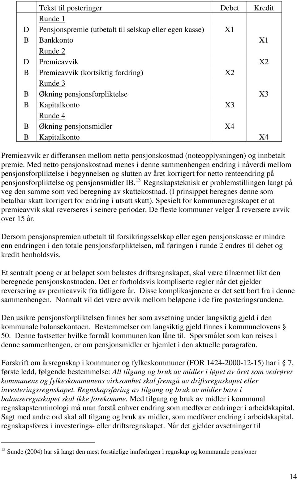 Med netto pensjonskostnad menes i denne sammenhengen endring i nåverdi mellom pensjonsforpliktelse i begynnelsen og slutten av året korrigert for netto renteendring på pensjonsforpliktelse og