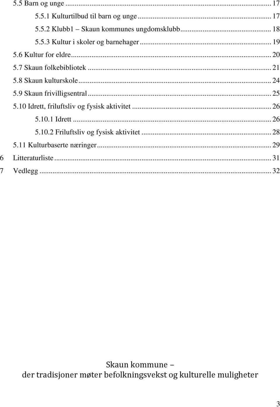 10 Idrett, friluftsliv og fysisk aktivitet... 26 5.10.1 Idrett... 26 5.10.2 Friluftsliv og fysisk aktivitet... 28 5.