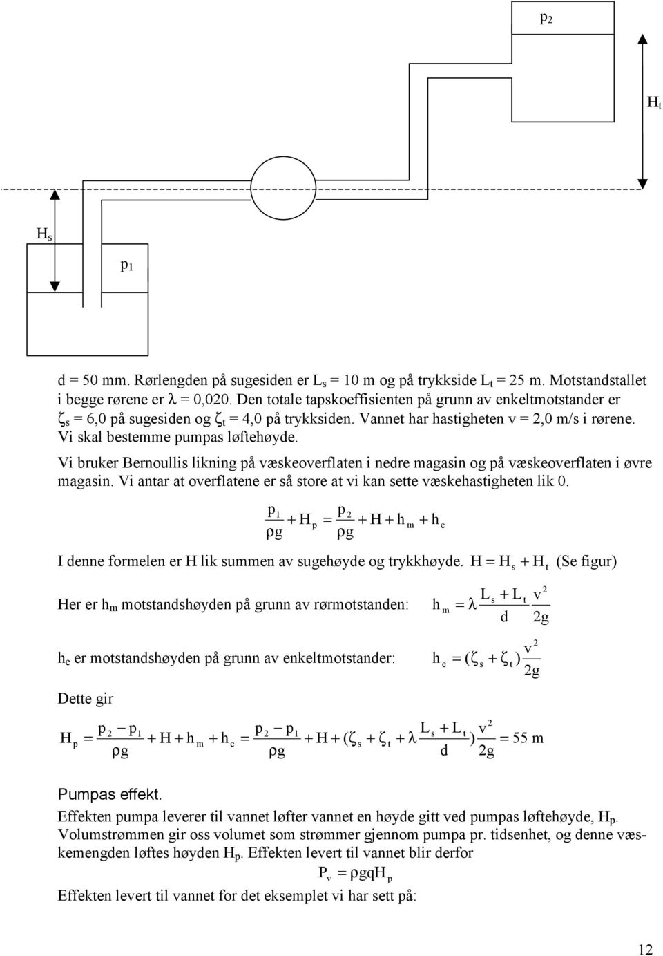 Vi antar at oerflatene er å tore at i kan ette ækeatigeten lik 0. + H + H + + I enne forelen er H lik uen a ugeøye og trykkøye.