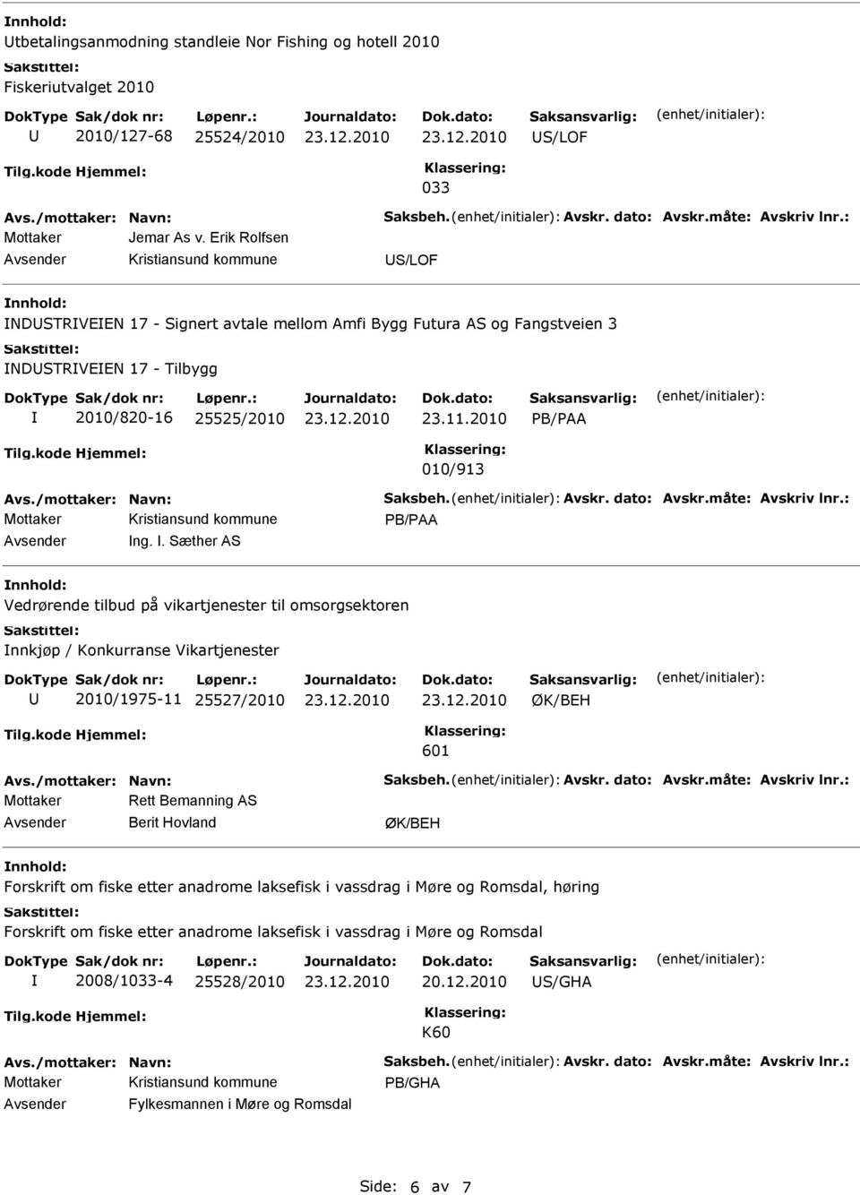 dato: vskr.måte: vskriv lnr.: ng.. Sæther S Vedrørende tilbud på vikartjenester til omsorgsektoren nnkjøp / Konkurranse Vikartjenester 2010/1975-11 25527/2010 ØK/BEH 601 vs./mottaker: Navn: Saksbeh.