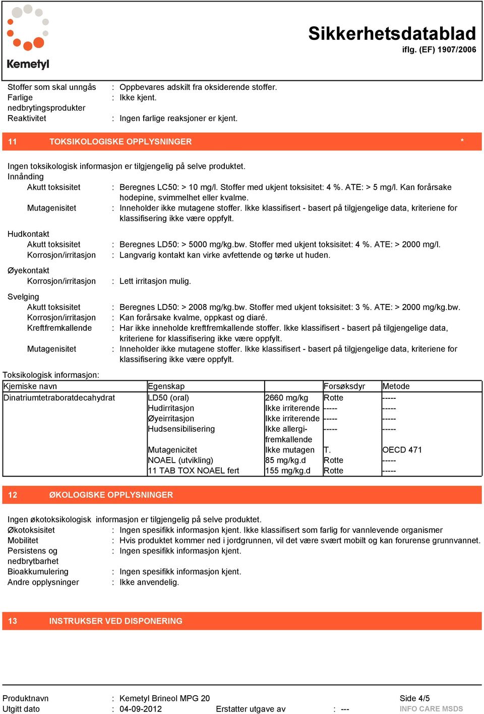 Kan forårsake hodepine, svimmelhet eller kvalme. Mutagenisitet : Inneholder ikke mutagene stoffer. Ikke klassifisert - basert på tilgjengelige data, kriteriene for klassifisering ikke være oppfylt.