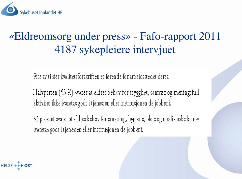 Fafo-rapport 2011