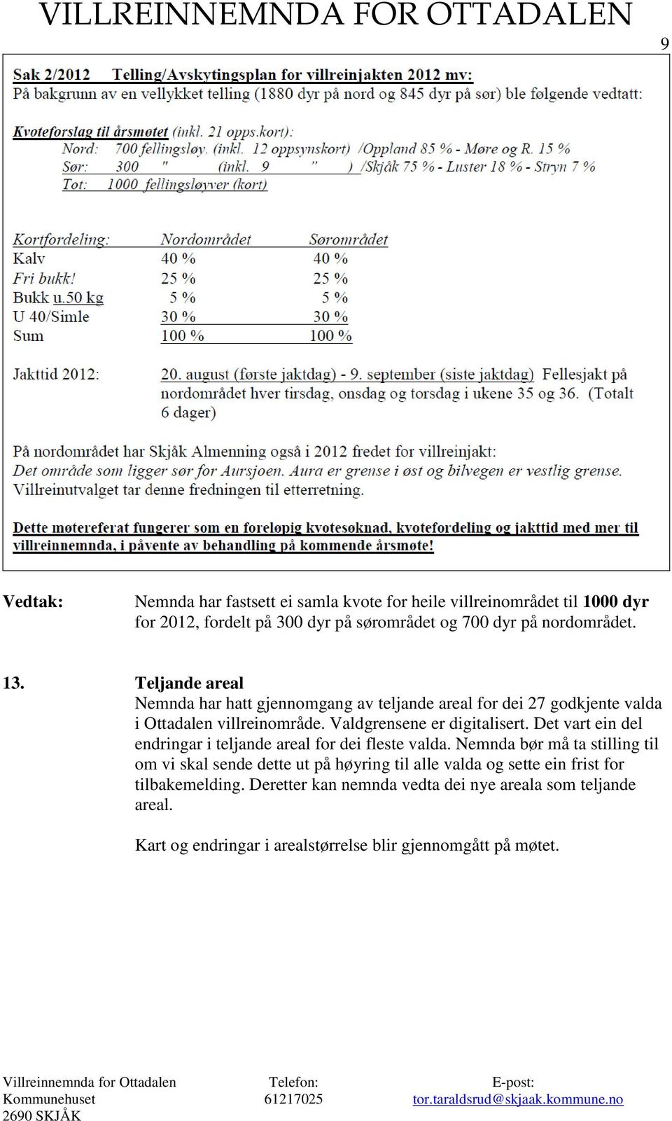 Det vart ein del endringar i teljande areal for dei fleste valda.