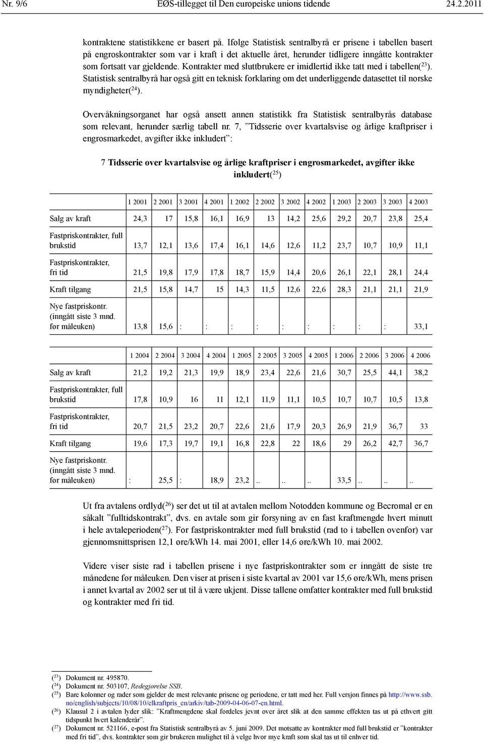 Kontrakter med sluttbrukere er imidlertid ikke tatt med i tabellen( 23 ). Statistisk sentralbyrå har også gitt en teknisk forklaring om det underliggende datasettet til norske myndigheter( 24 ).