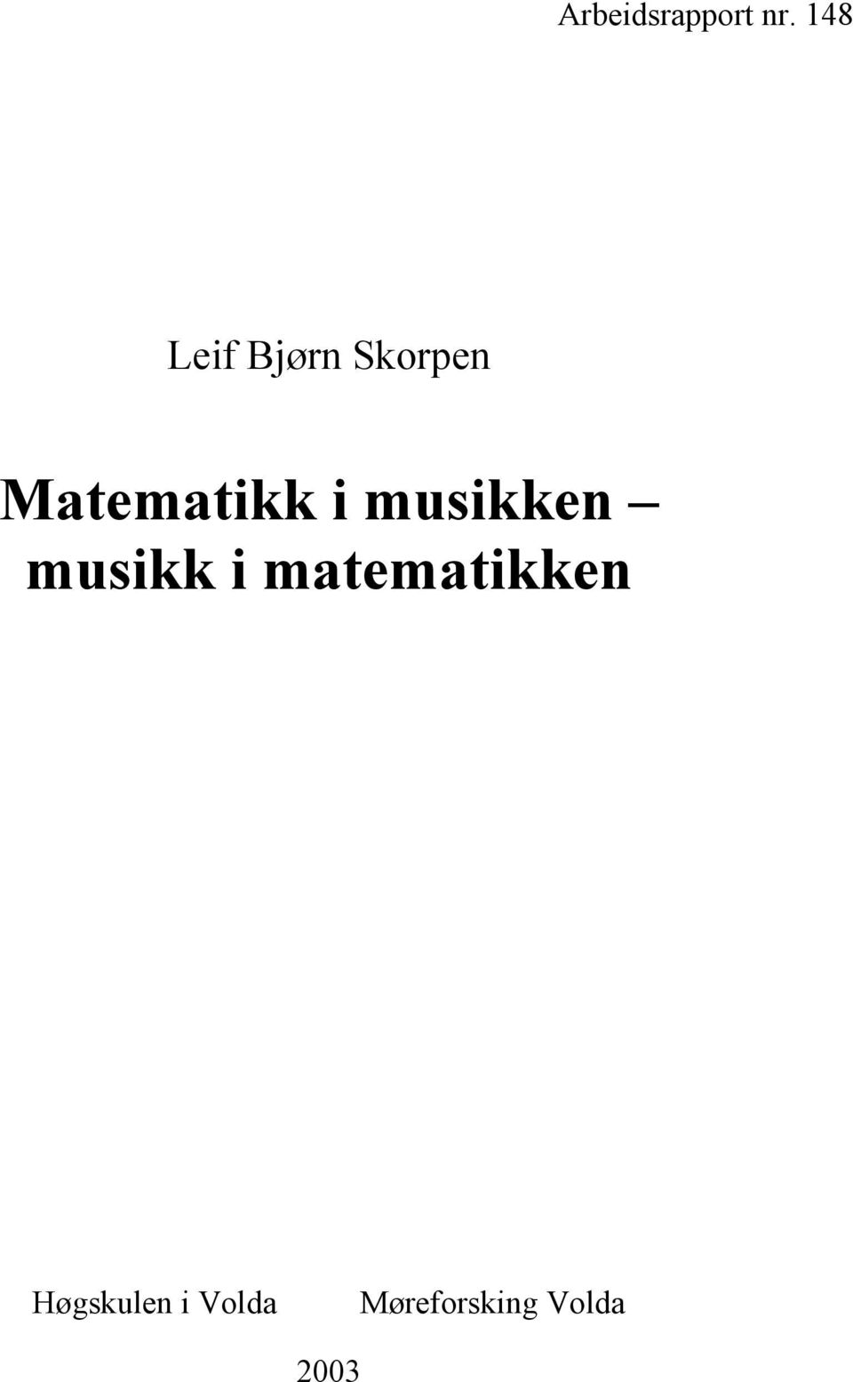 Matematikk i musikken musikk i