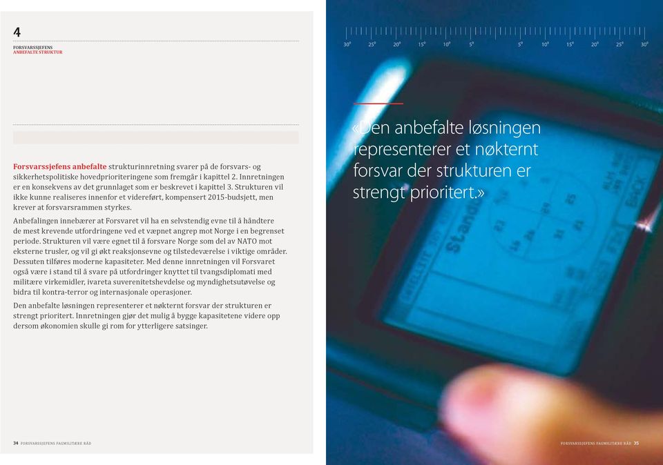 Strukturen vil ikke kunne realiseres innenfor et videreført, kompensert 2015-budsjett, men krever at forsvarsrammen styrkes.
