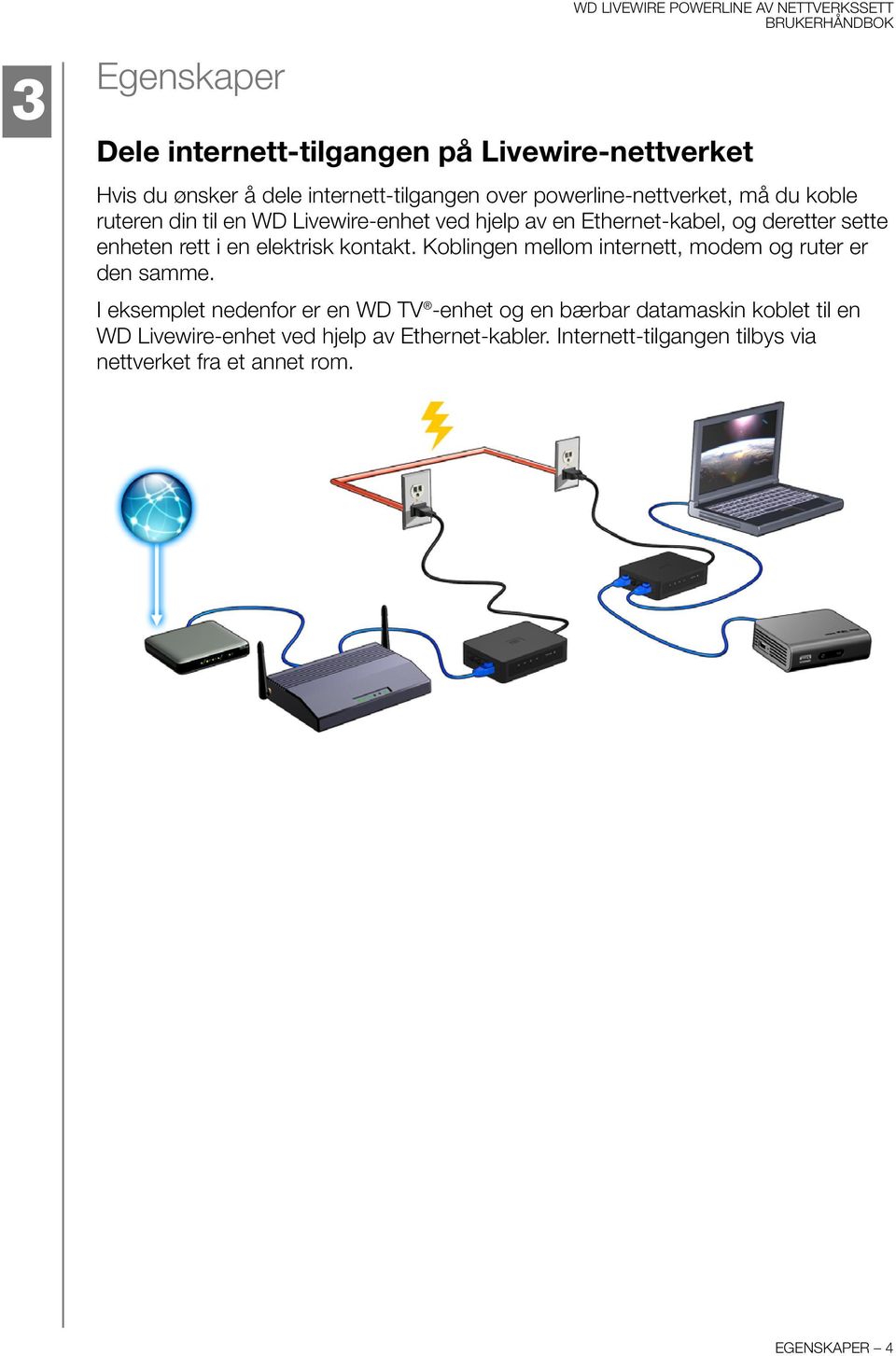 kontakt. Koblingen mellom internett, modem og ruter er den samme.