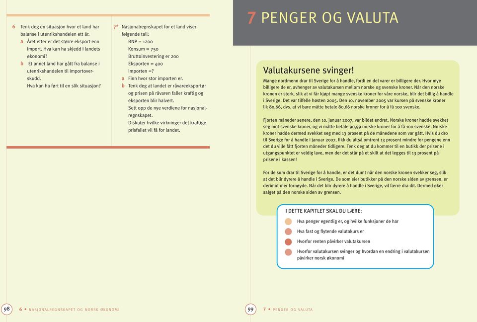 7* Nasjonalregnskapet for et land viser følgende tall: BNP = 1200 Konsum = 750 Bruttoinvestering er 200 Eksporten = 400 Importen =? a Finn hvor stor importen er.