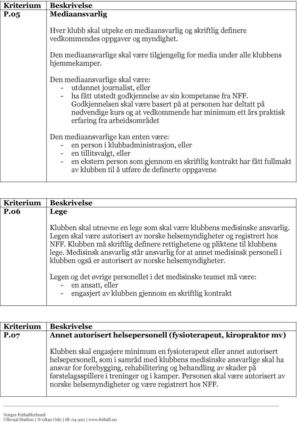 Den mediaansvarlige skal være: - utdannet journalist, eller - ha fått utstedt godkjennelse av sin kompetanse fra NFF.