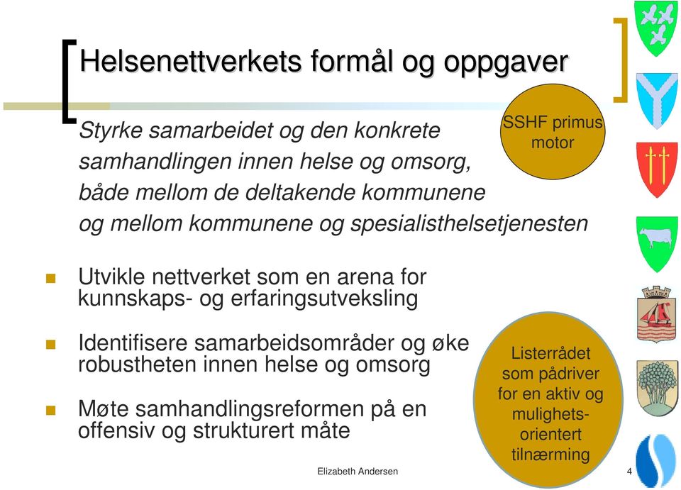 erfaringsutveksling Identifisere samarbeidsområder og øke robustheten innen helse og omsorg Møte samhandlingsreformen på en