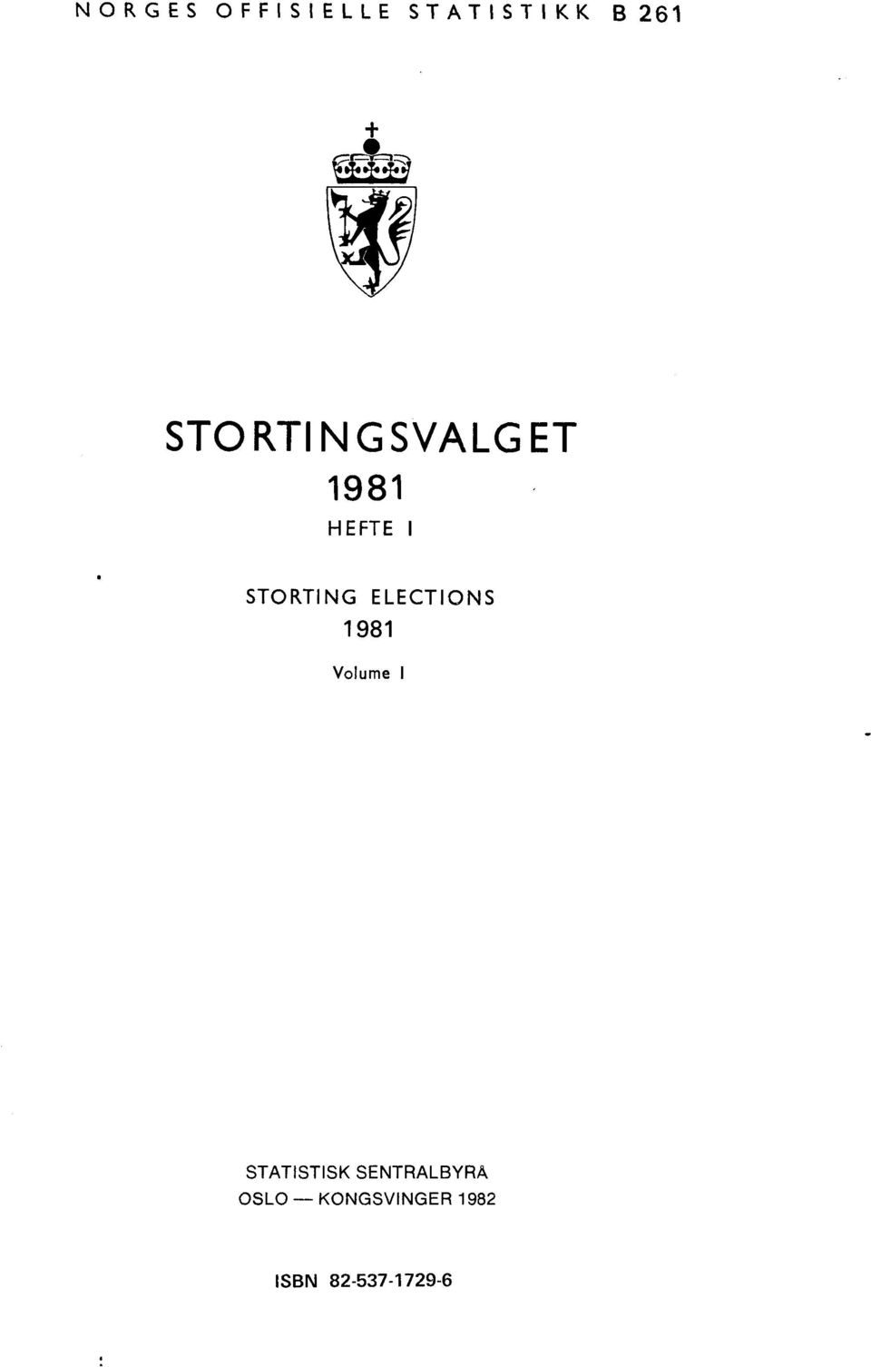 ELECTIONS 98 Volume I STATISTISK