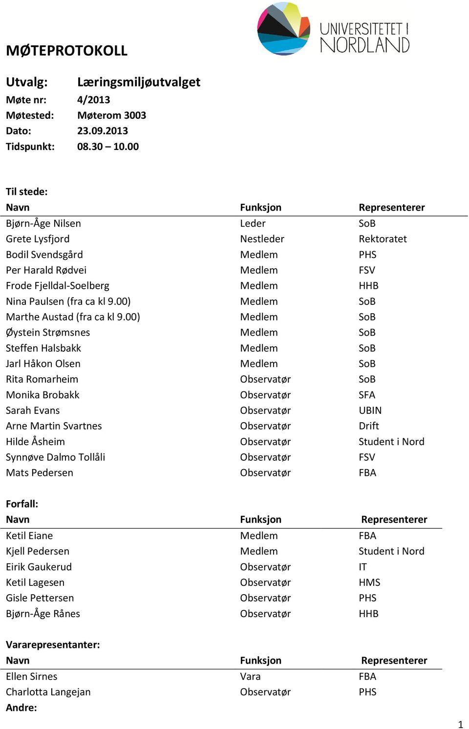 Nina Paulsen (fra ca kl 9.00) Medlem SoB Marthe Austad (fra ca kl 9.