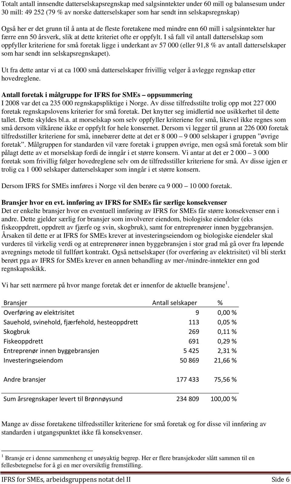 I så fall vil antall datterselskap som oppfyller kriteriene for små foretak ligge i underkant av 57 000 (eller 91,8 % av antall datterselskaper som har sendt inn selskapsregnskapet).