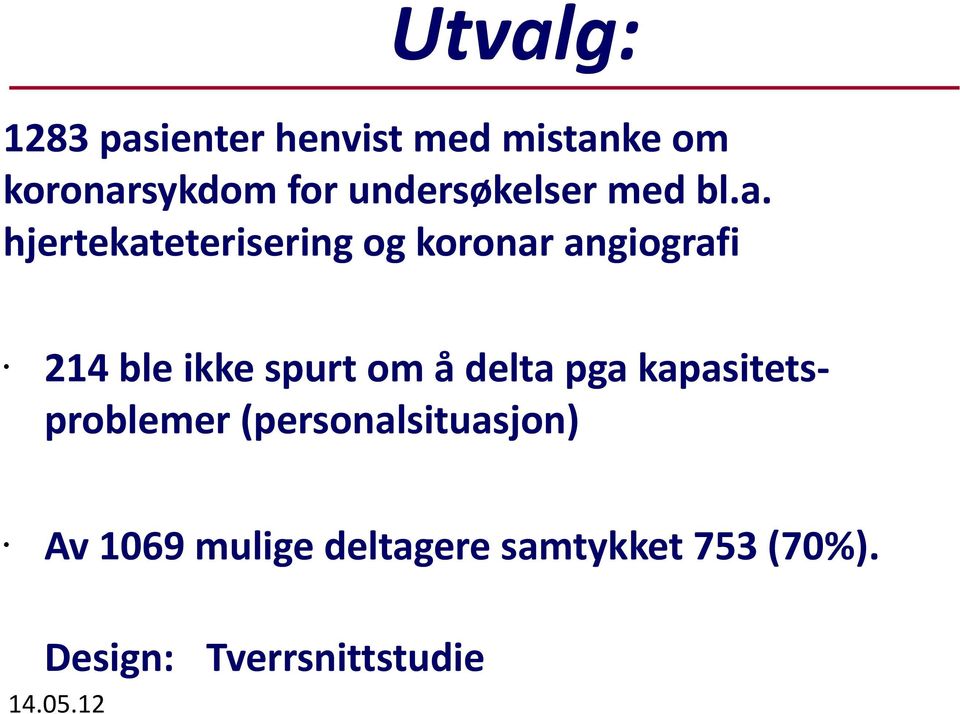 hjertekateterisering og koronar angiografi 214 ble ikke spurt om å