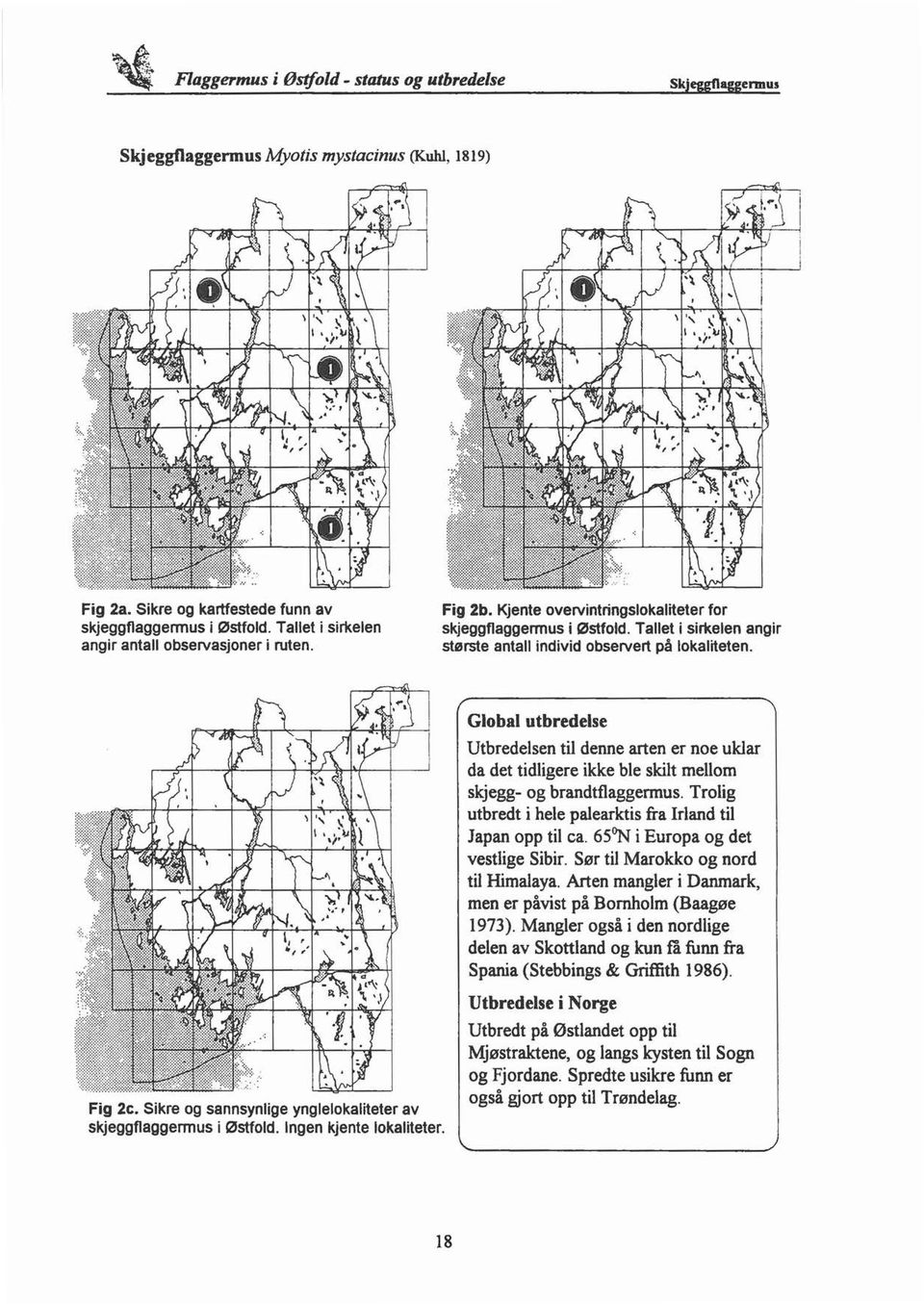 Fig 2c. Sikre og sannsynlige ynglelokaliteter av skjeggflaggennus i Østfold. Ingen kjente lokaliteter.