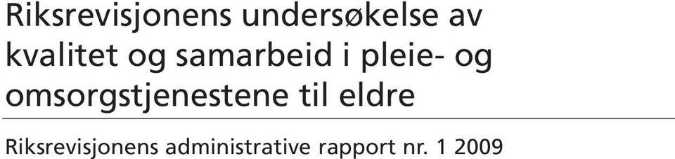 omsorgstjenestene til eldre