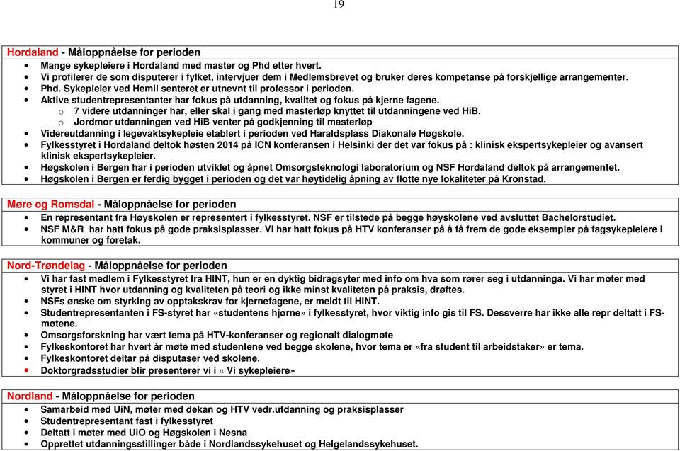 Sykepleier ved Hemil senteret er utnevnt til professor i perioden. Aktive studentrepresentanter har fokus på utdanning, kvalitet og fokus på kjerne fagene.