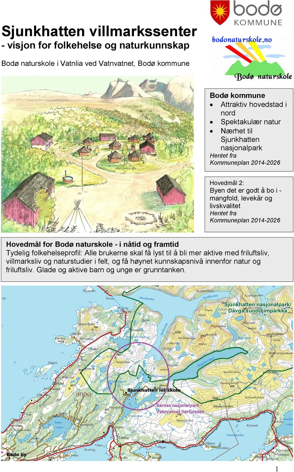 livskvalitet Hovedmål for Bodø naturskole - i nåtid og framtid Tydelig folkehelseprofil: Alle brukerne skal få lyst til å bli mer aktive med