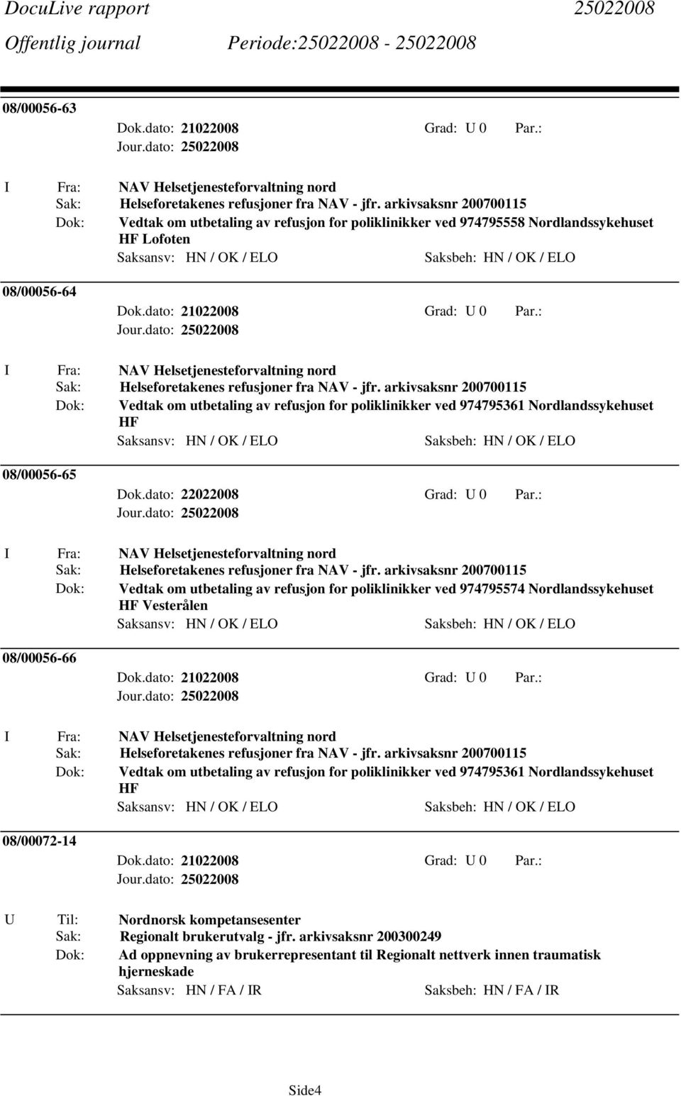 Helsetjenesteforvaltning nord Sak: Helseforetakenes refusjoner fra NAV - jfr.