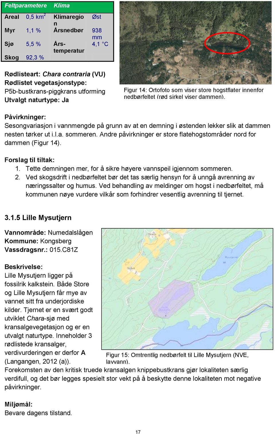 Påvirkninger: Sesongvariasjon i vannmengde på grunn av at en demning i østenden lekker slik at dammen nesten tørker ut i.l.a. sommeren.