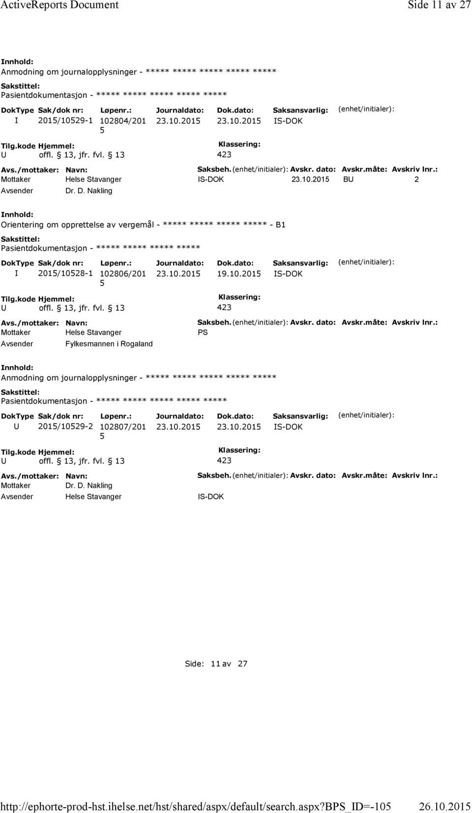 måte: Avskriv lnr.: S-DOK B 2 Dr. D. Nakling Orientering om opprettelse av vergemål - ***** ***** ***** ***** - B1 201/102